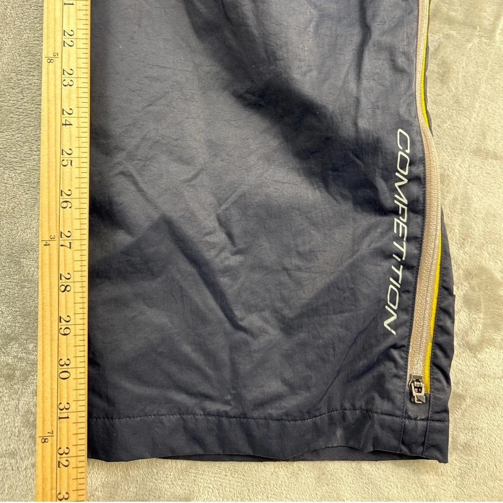 Nautica Track Pants Mens XXL Competition Navy Blue Side Zip Logo EUC